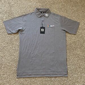 NWT FootJoy Solid Lisle TF Heather Charcoal NBC Sports Performance Golf Shirt